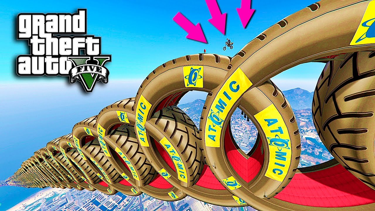GTA V - ESPIRAL INVERTIDO E SKILL TEST COM PNEUS GIGANTES, EU GOSTEI