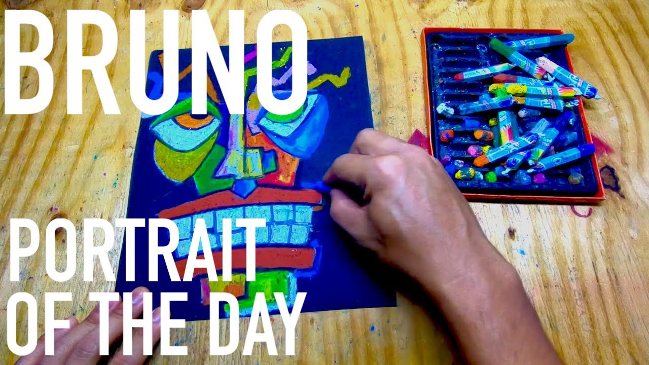 #67 BRUNO / Pastel on Sand Paper/ Portrait of the Day / How To Do Cubism Art / Easy and Relaxing