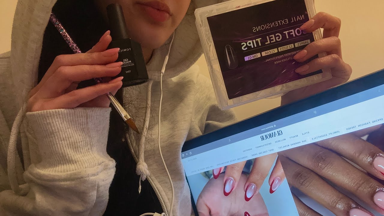 lofi asmr - doing your nails (camera touching, mouth sounds, gum chewing, hand movements, tapping)