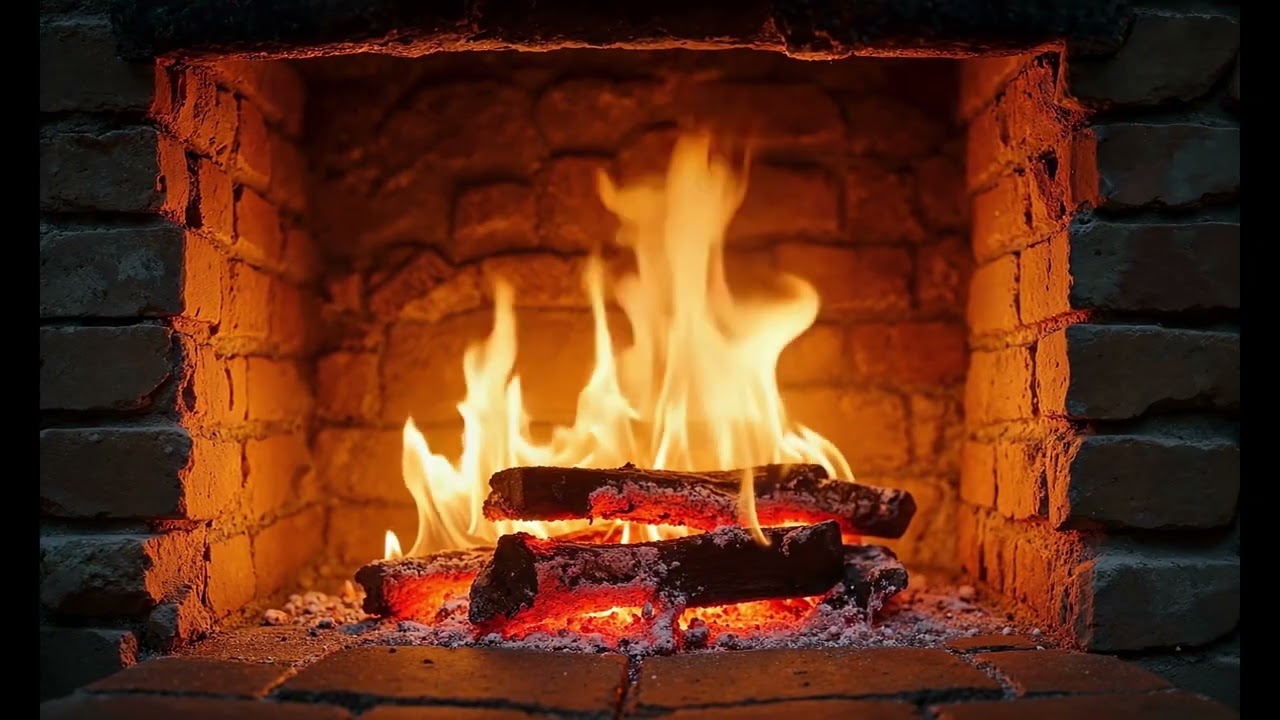 🔥 1 hour FIREPLACE with Burning Logs and Crackling Fire Sounds 