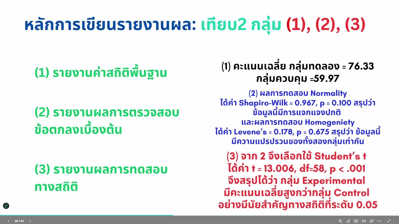 บทที่ 9 เขียนผลให้ “อ่านแล้วเชื่อ”: รายงาน t-test & ANOVA ตามสไตล์งานวิจัย