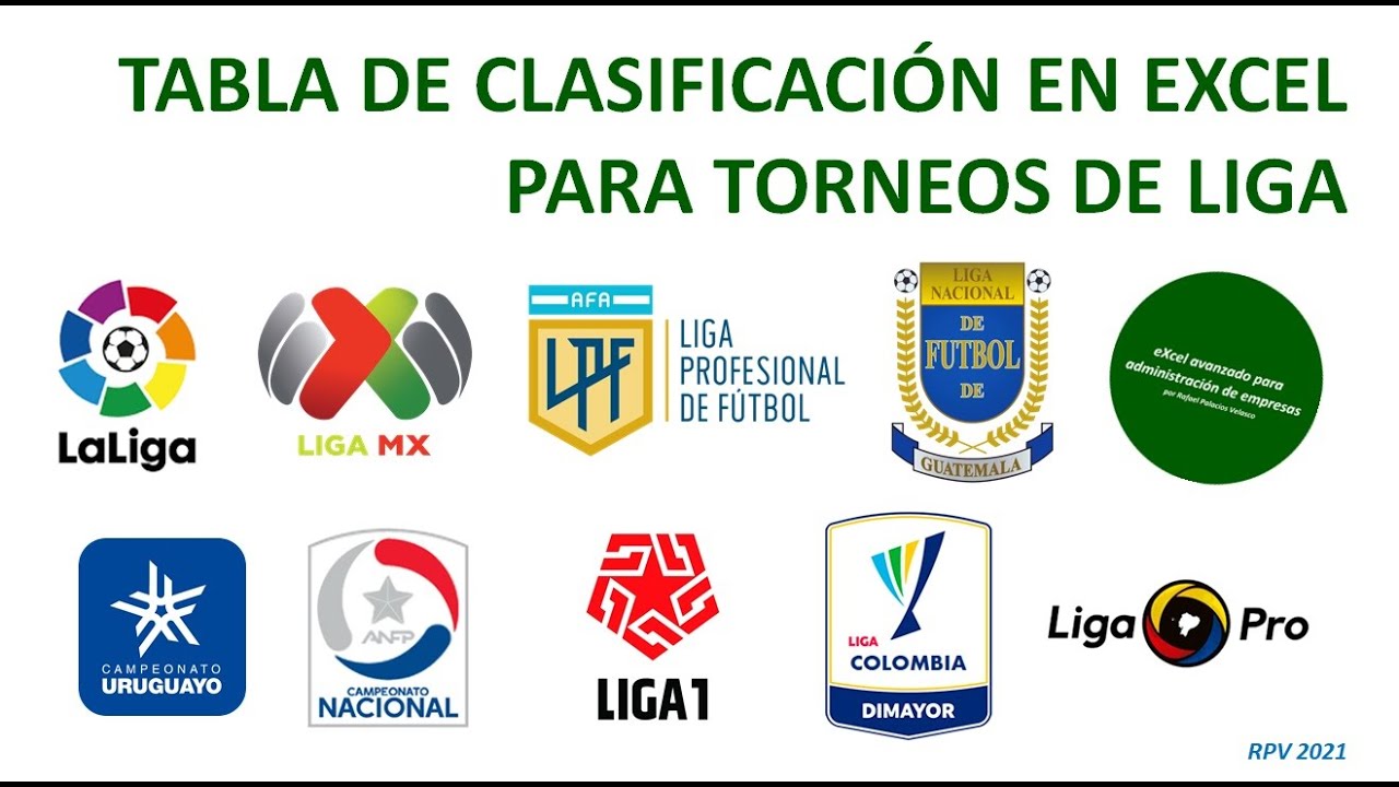 Tabla de clasificación en Excel para competiciones de liga