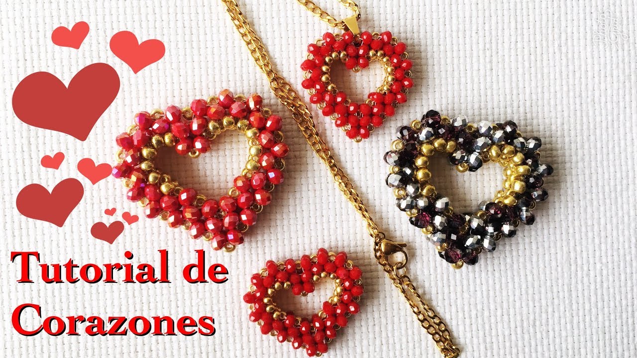 COMO HACER UN CORAZÓN CON CRISTALES, TUTORIAL DE COLGANTE DE CORAZÓN PARA SAN VALENTIN! //PARTE 1