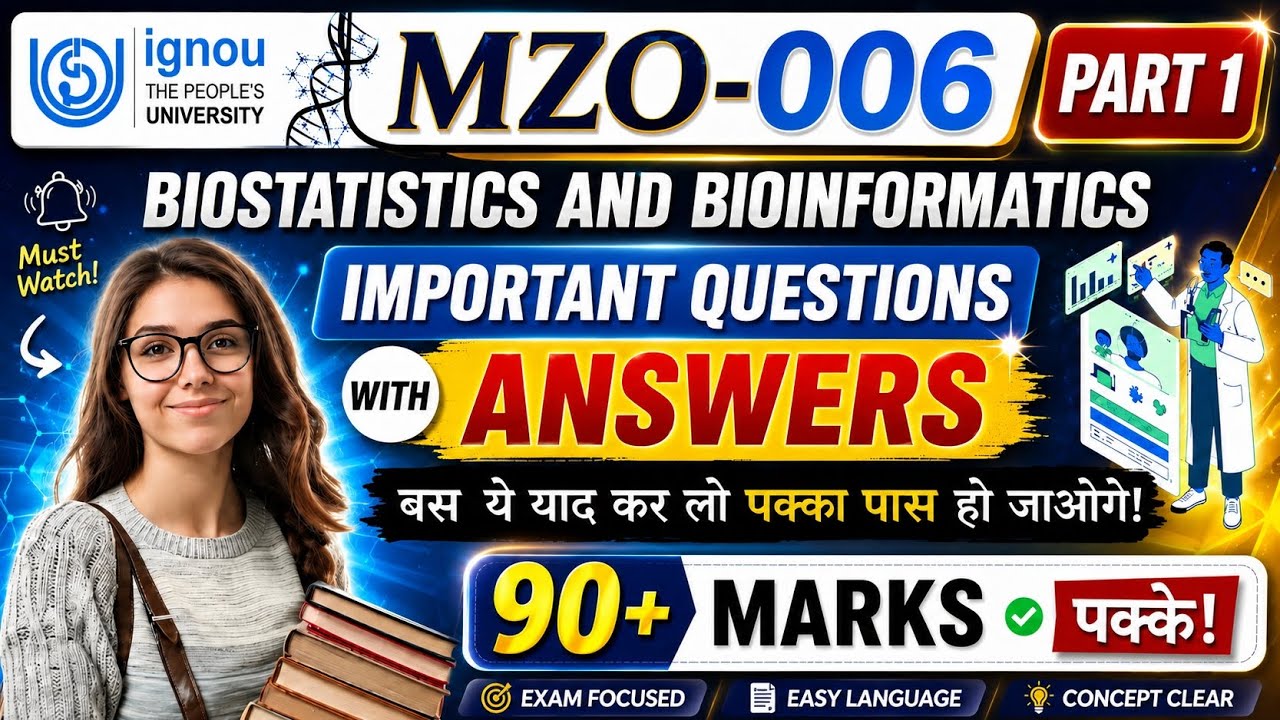 IGNOU MSC ZOOLOGY || MZO-006 || IMPORTANT QUESTIONS WITH EXPLAINED ANSWERS FOR JUNE 2026 💯 Part-1