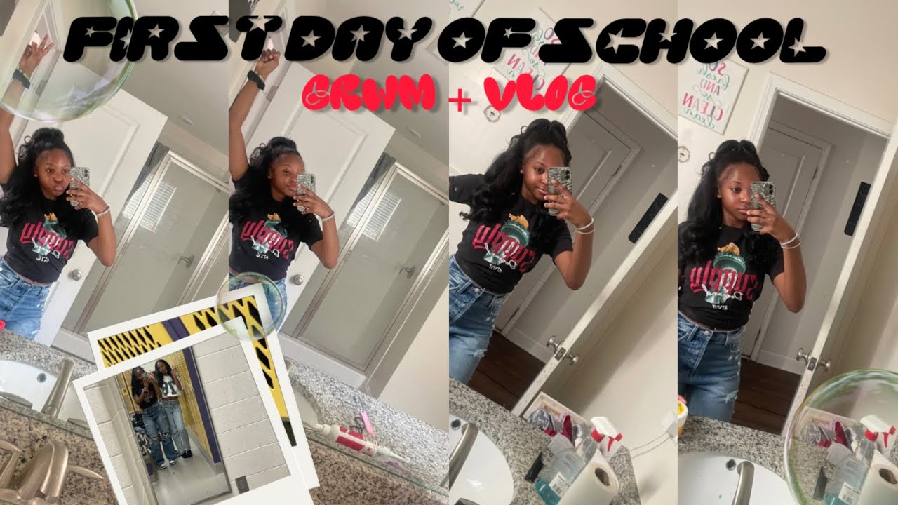 FIRST DAY OF SCHOOL GRWM + VLOG 📓📸|| Freshman year