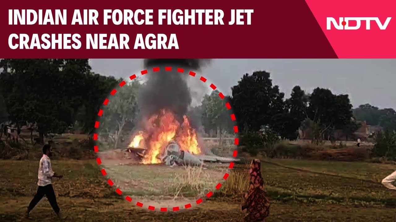 Agra Fighter Jet Crash Video | Air Force's MiG-29 Crashes Near Agra, Pilot Ejects Safely