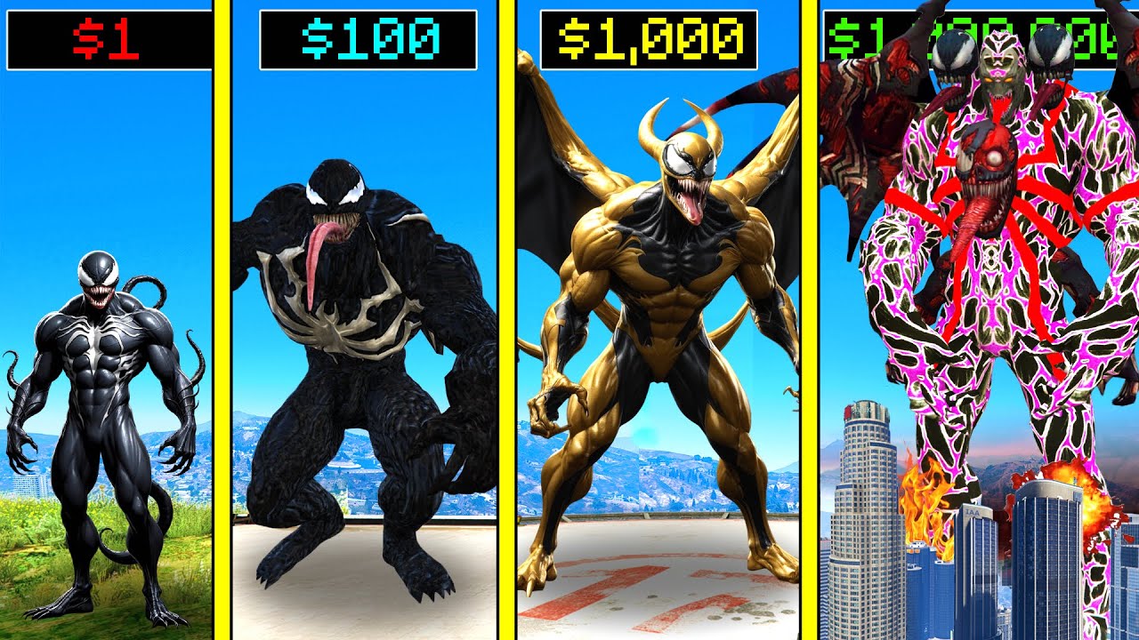 $1 VENOM to $1,000,000 DARK CARNAGE VENOM in GTA 5!