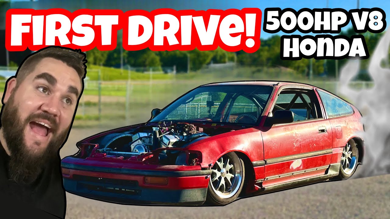 YES ITS ALIVE!! FIRST DRIVE V8 HONDA! 500HP CHEVY RWD CRX! BUILDING THE BEST CUSTOM CAR EVER!