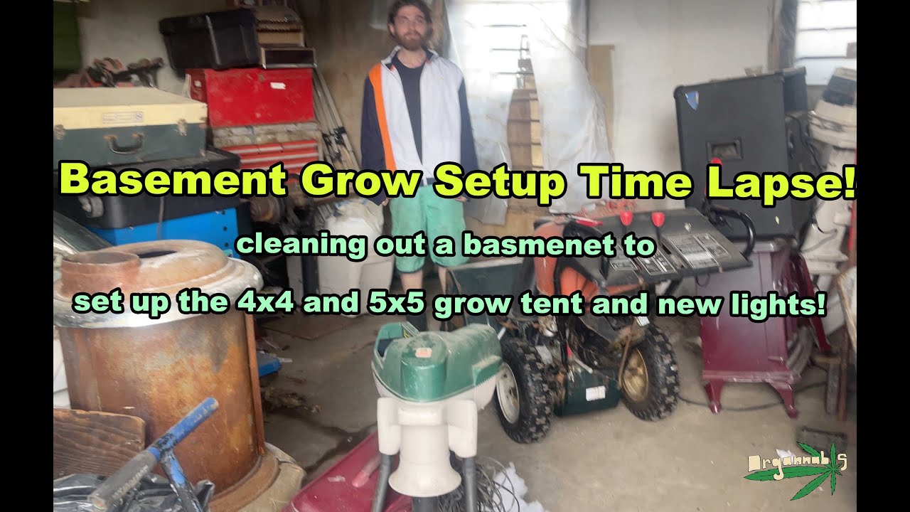 New Basement Grow Tent Setup Time lapse! 4x4 and 5x5 tent and Unboxing New LED lights!