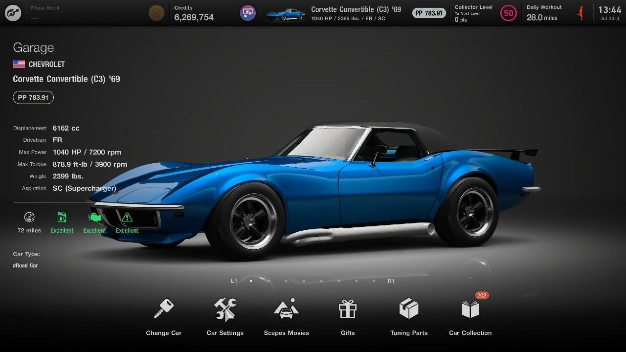 Fully Upgraded Engine Swapped Corvette (C3) '69 in Gran Turismo 7