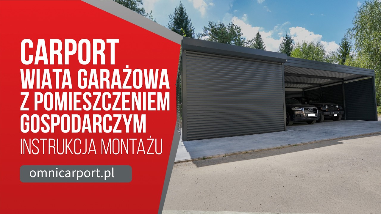 Carport dwustanowiskowy z pomieszczeniem gospodarczym – montaż w 1 dzień - omnicarport.pl #carport