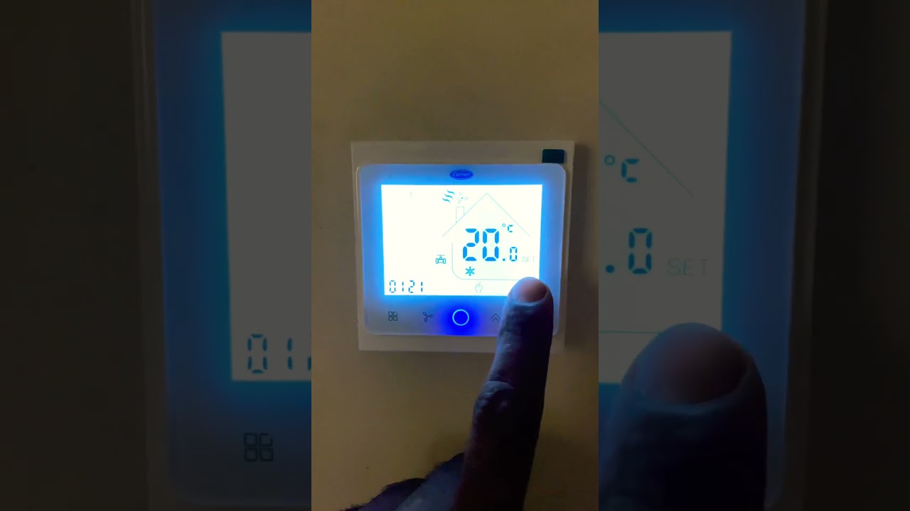 Carrier # tharmostat main cool mode and fan mode kaise set kare