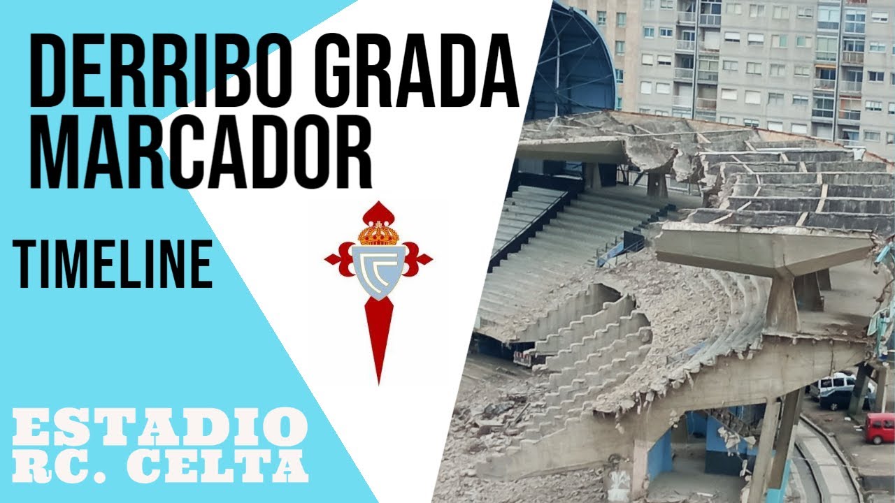 RC Celta de Vigo. Timeline derribo Grada de Marcador. Estadio Balaidos.