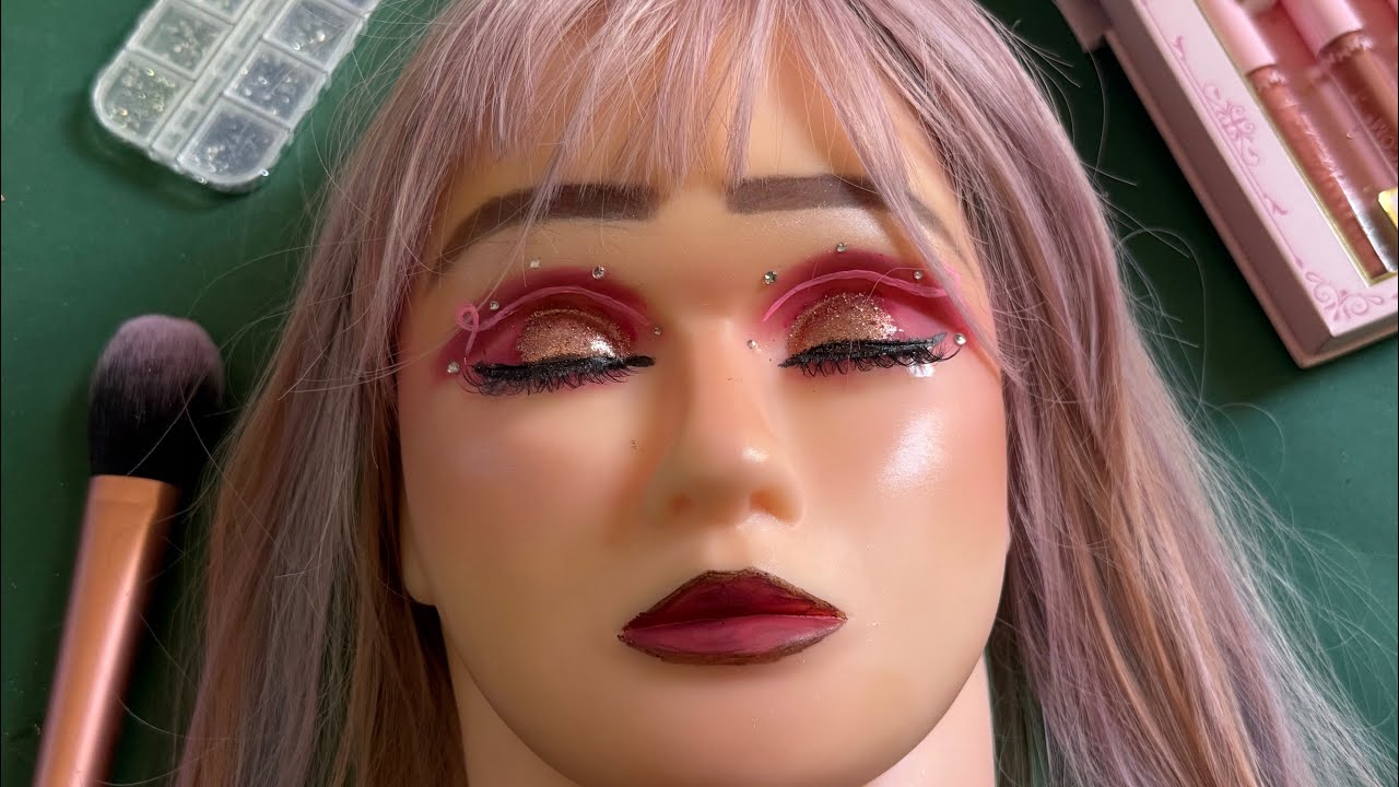 Viral 2026 Pink Editorial Look | Step-by-step Tutorial on Mannequin #fypシ #viral #makeup 