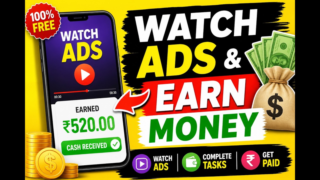 🚀 Watch Ads & Earn Real Money (Easy Method)