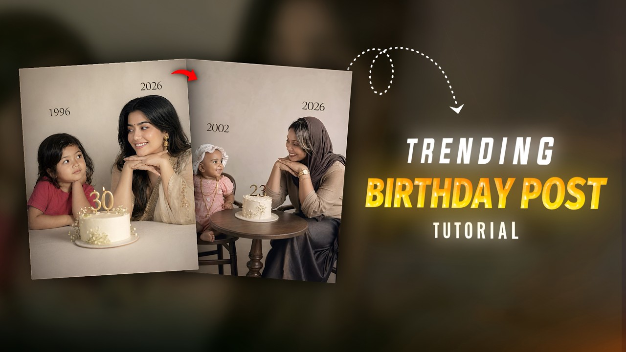 TRENDING AI PHOTO EDIT 😍 CHILDHOOD VS PRESENT LOOK TUTORIAL | BIRTHDAY TREND INSTAGRAM POST