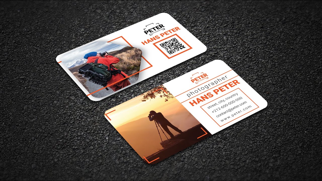 photographer visiting card design using | adobe illustrator