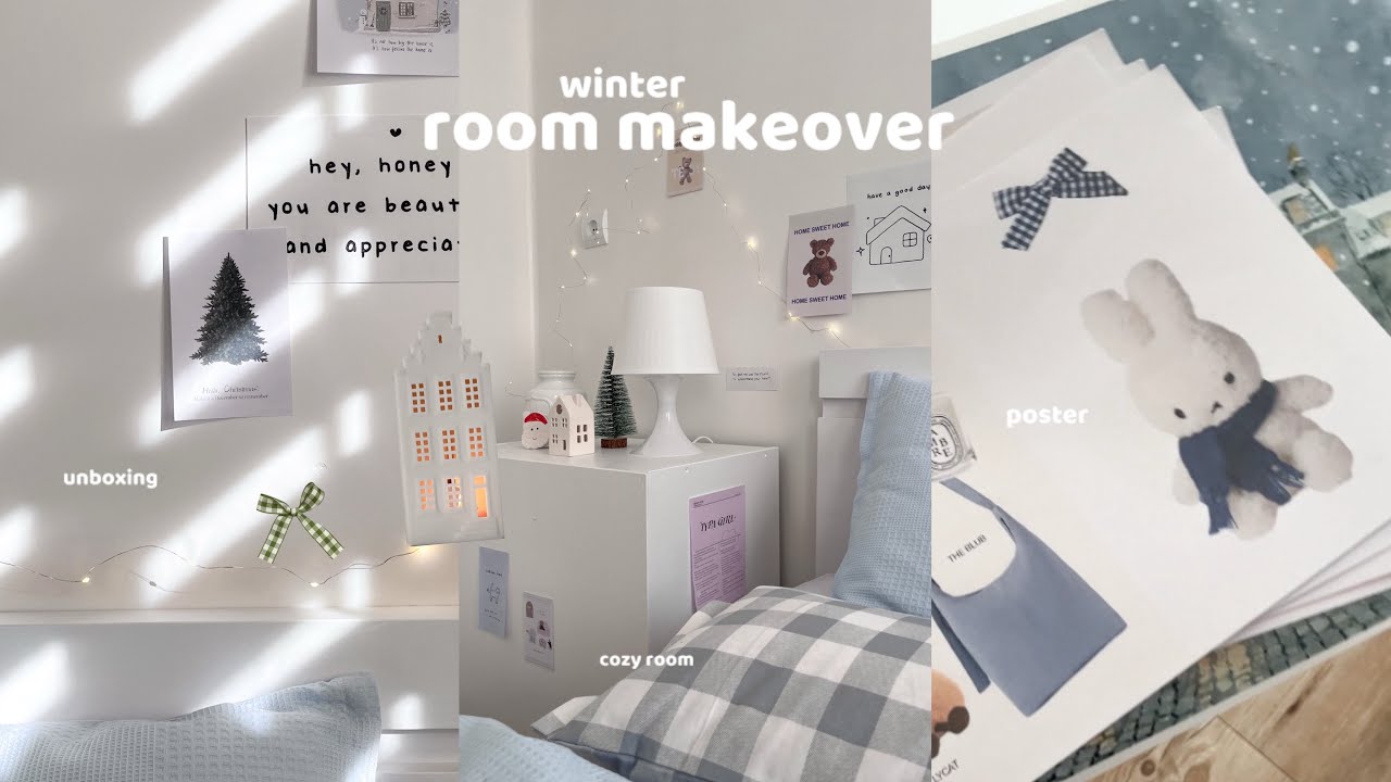 cozy room makeover  ׂ 𓈒 🛏️／ ⋆ winter room decor, unboxing, pinterest idea ⋆౨ৎ