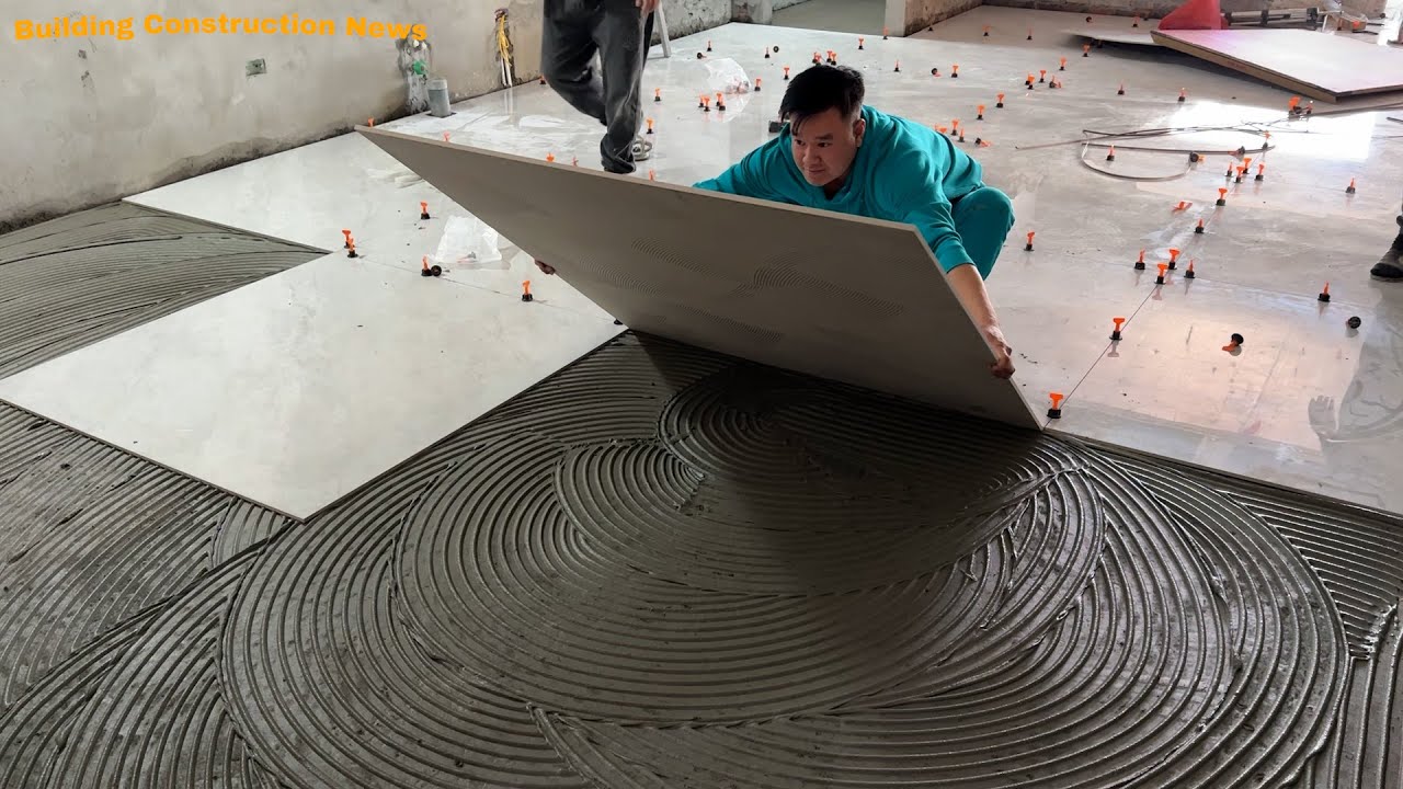 Unbelievable! Build A Modern Kitchen Floor With $10,000 Large Format Ceramic Tiles In Just 48 Hours
