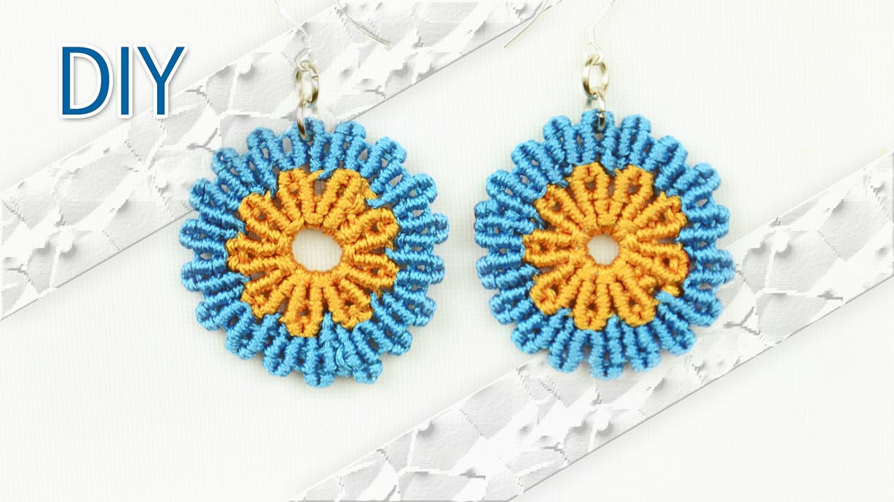 DIY Macramé Flower Earrings - Tutorial