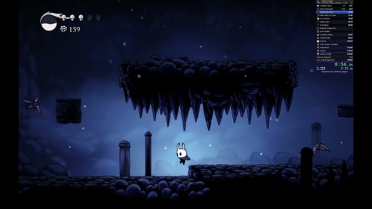 Hollow Knight any% speedrun 1:11:16.34 (new pb)