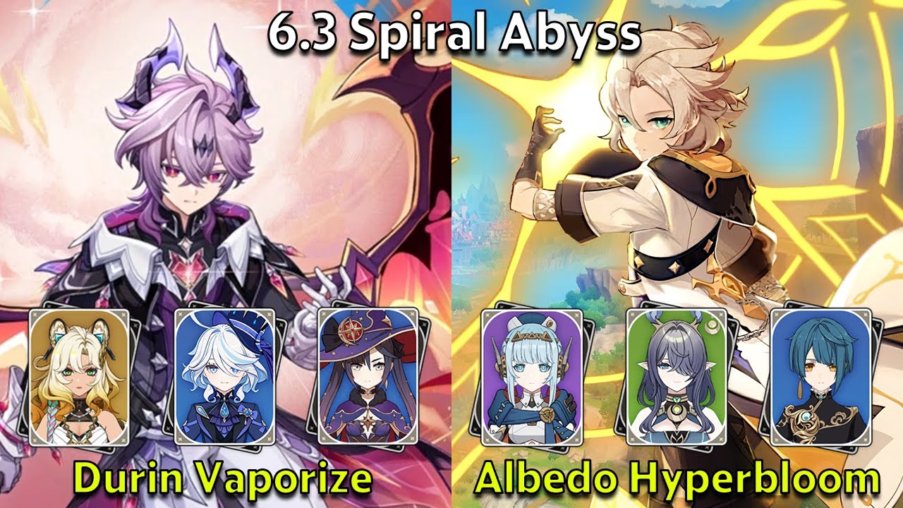 C0 Durin Vaporize & C2 Albedo Hyperbloom - Genshin Impact 6.3 Spiral Abyss Full Clear