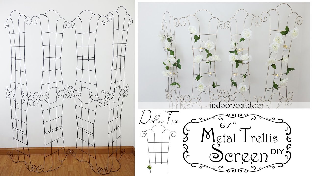 Dollar Tree Metal Trellis Screen DIY / Indoor & Outdoor Screen