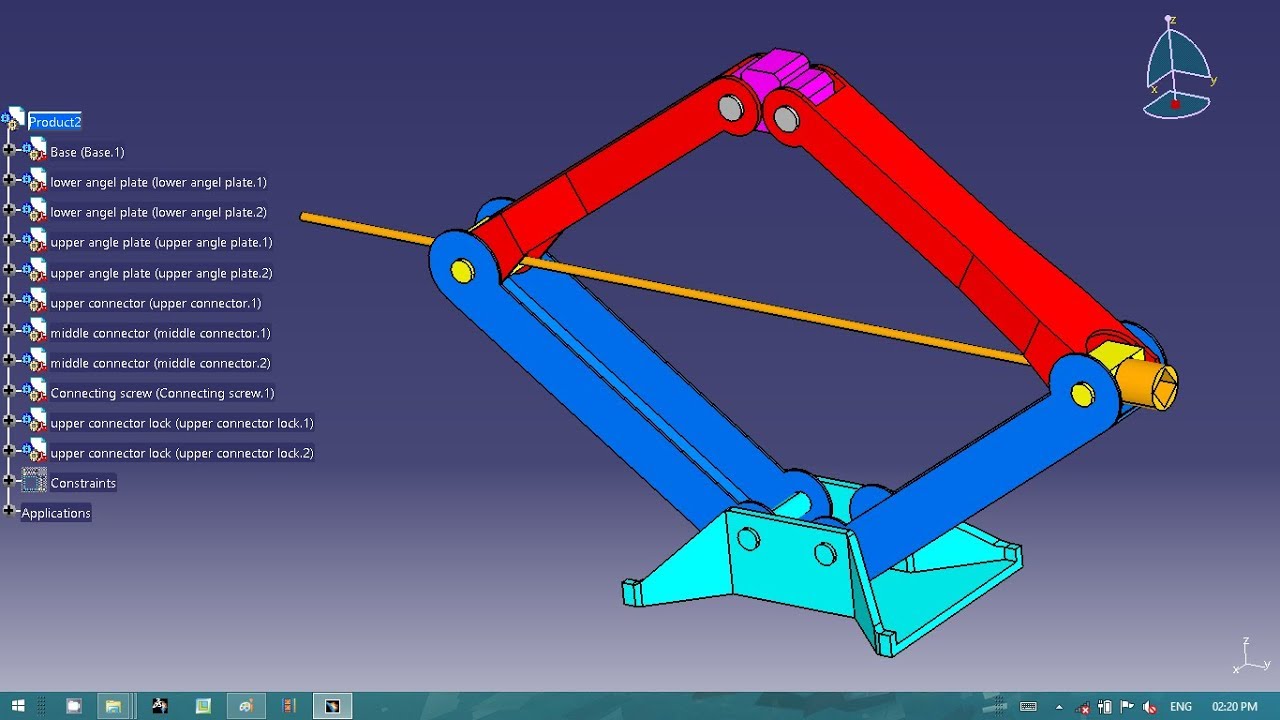 MECHANICAL JACK ASSEMBLY IN CATIA V5 | SCREW JACK ASSEMBLY IN CATIA V5