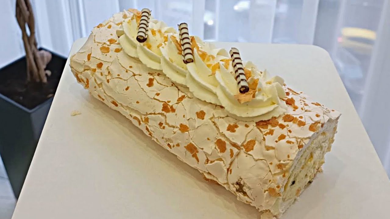 Меренговый рулет с манго и маракуйя | Самый популярный рецепт