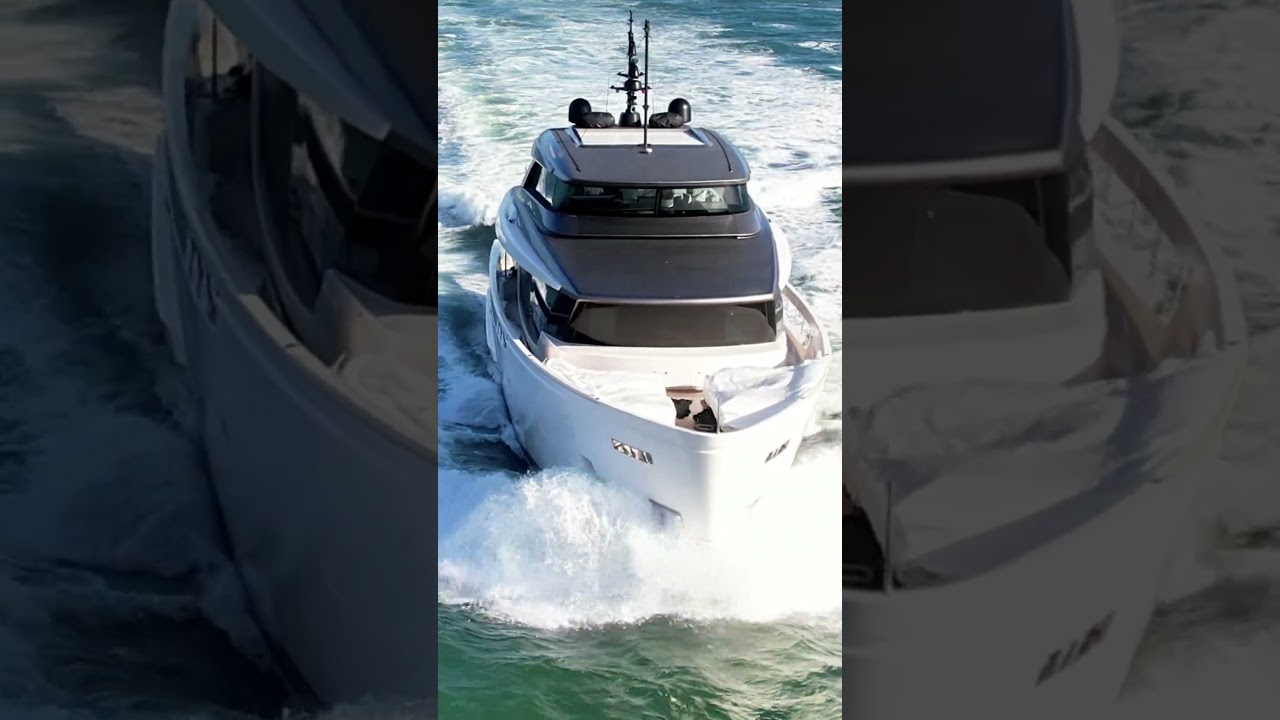 Chasing yachts! Sanlorenzo yacht in Miami. The Haulover Inlet Channel.