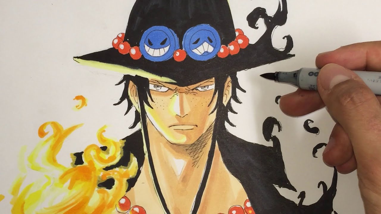 How to draw PORTGAS D. ACE [ONE PIECE] TUTORIAL