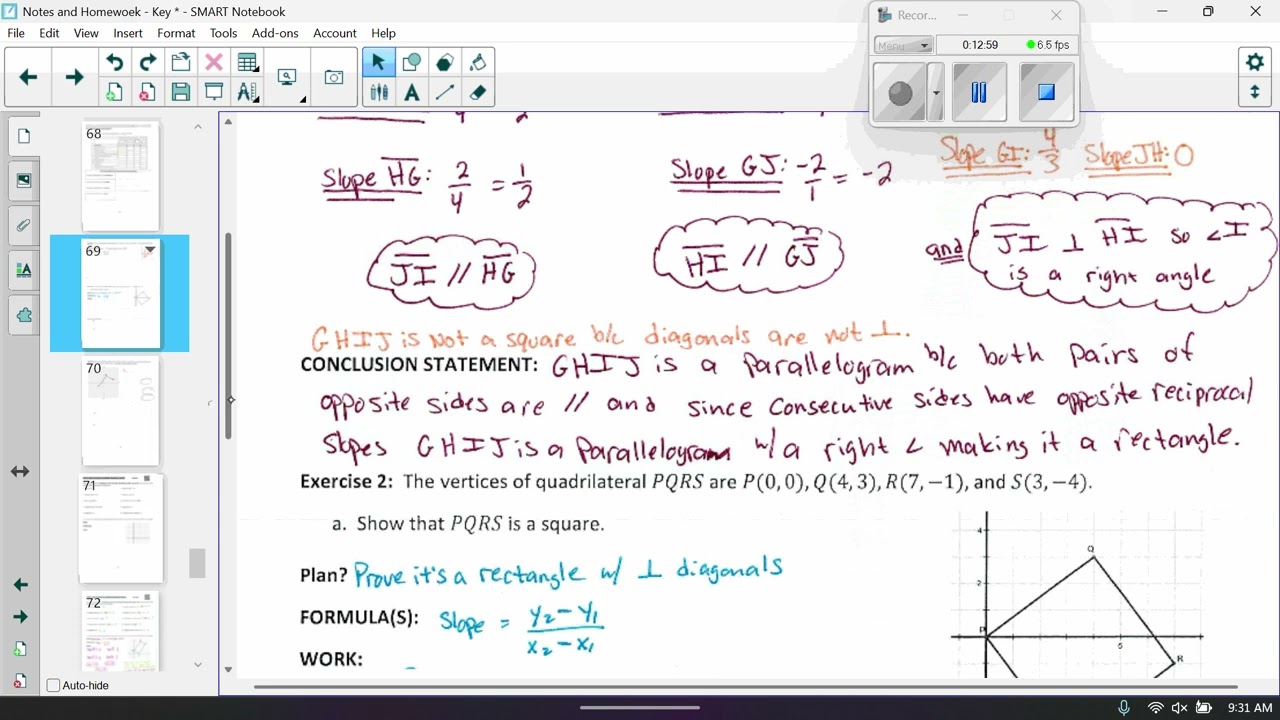 Rectangle, Rhombus and Square Proofs Video