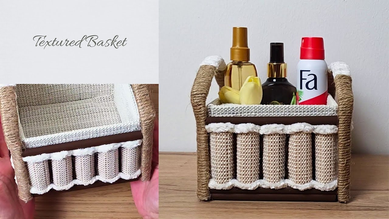 Handmade Textured Basket DIY | Cardboard, Anti-Slip & Natural Fibers
