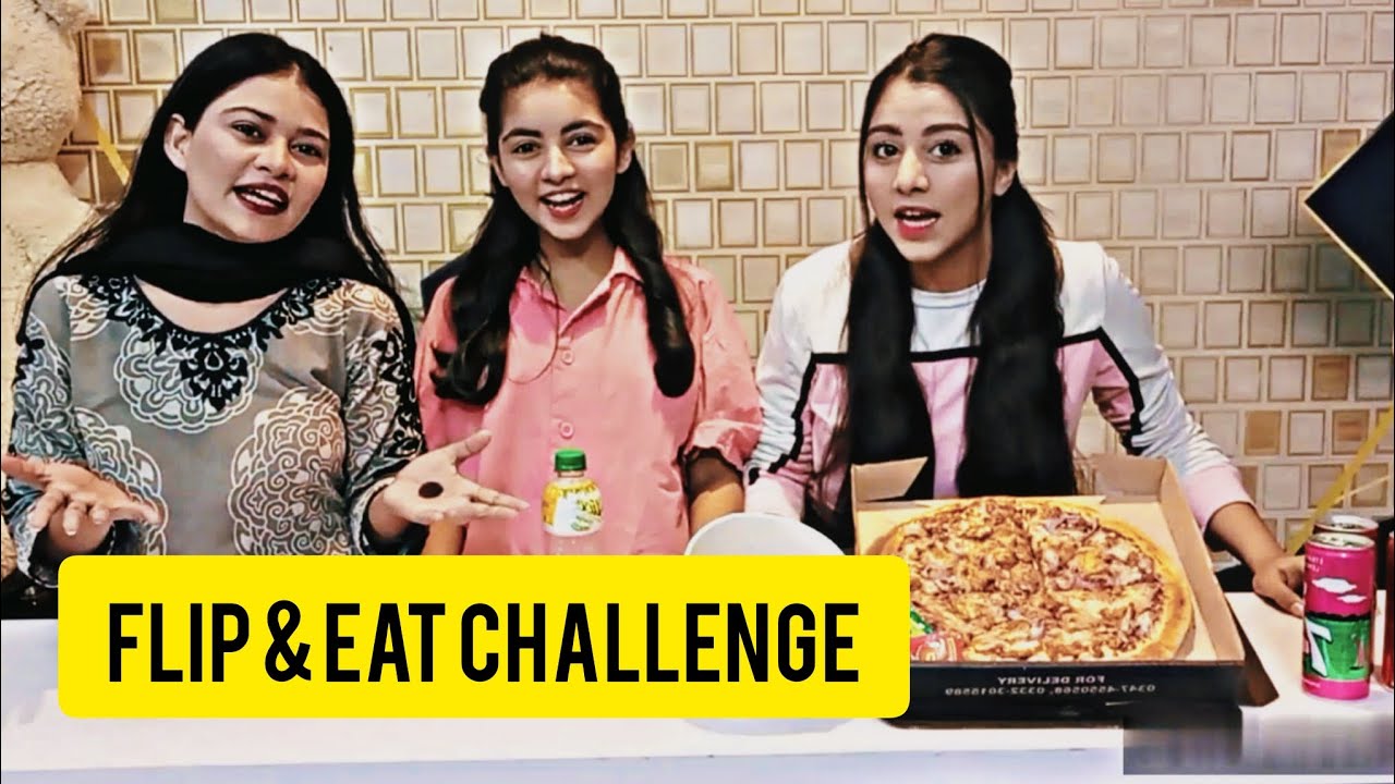 Flip the bottle and you can eat | pizza&wings challenge| food challenge| Sisters Combo