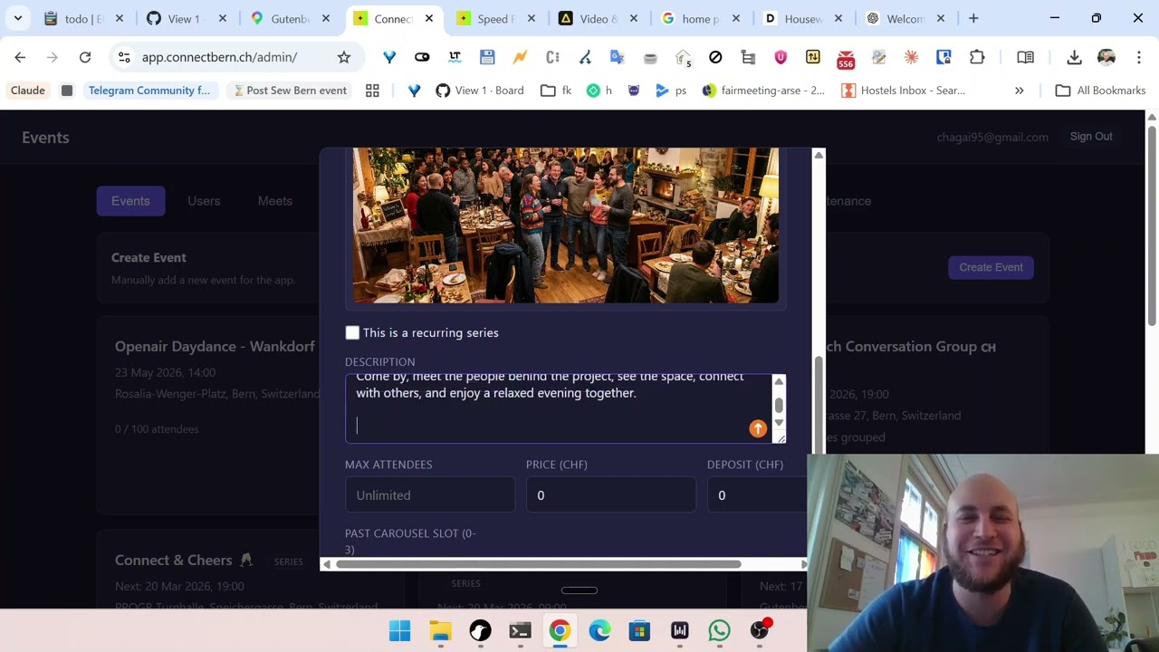 Guide how to create events