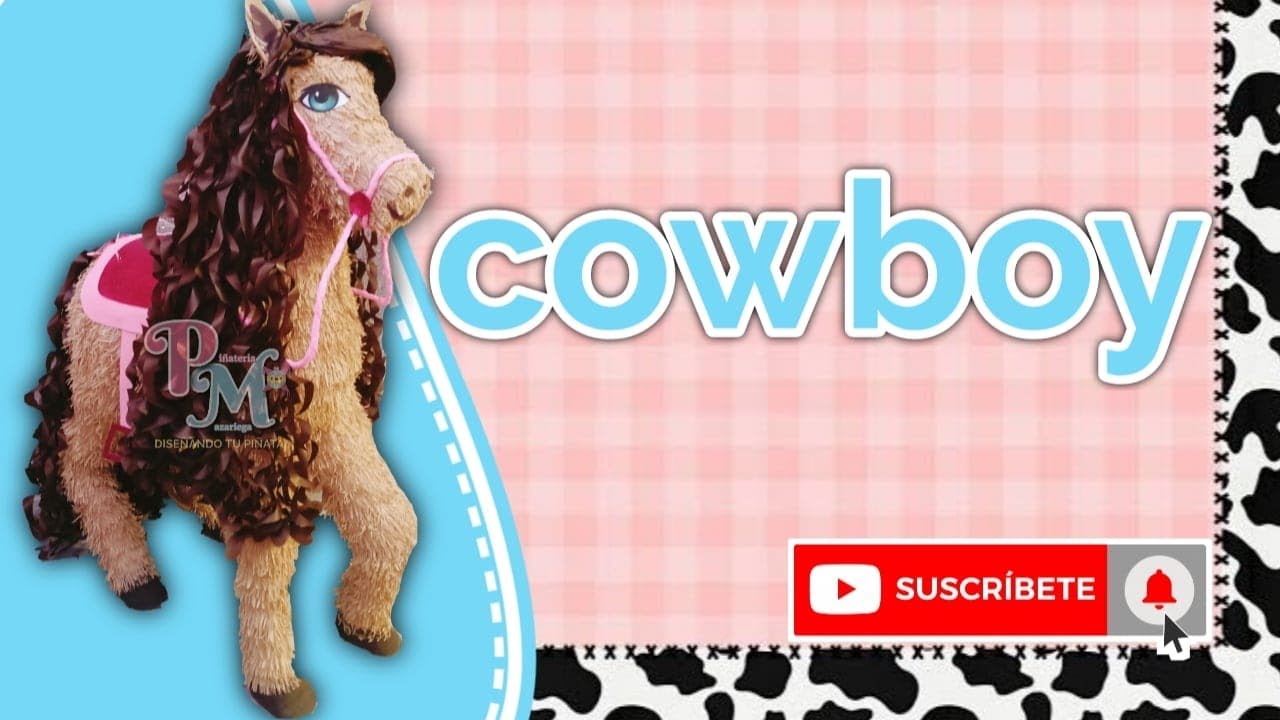 piñata de caballo color beige.