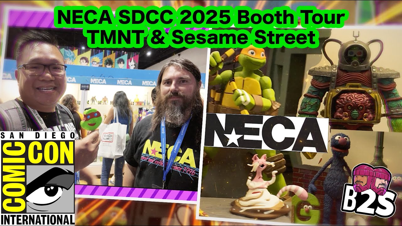 Экскурсия по стенду NECA на SDCC 2025: Черепашки-ниндзя и Улица Сезам (4K)