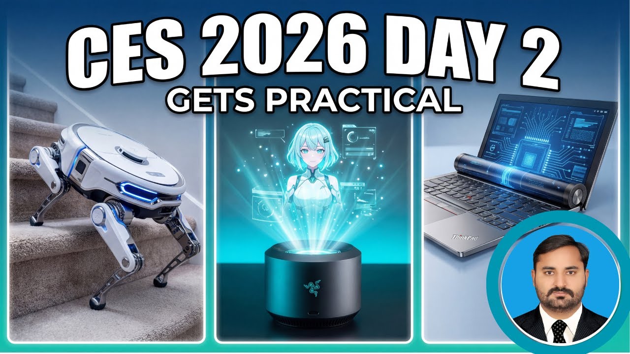 CES 2026 Day 2 | Stair-Climbing Robot Vacuum, Razer AI Waifu, CES Foundry Opens