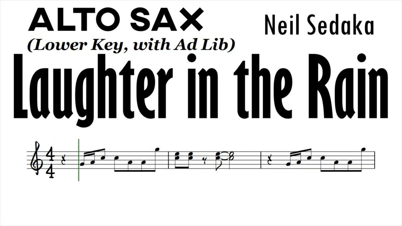 LAUGHTER IN THE RAIN Alto Sax Sheet Music Backing Track Play Along Partitura