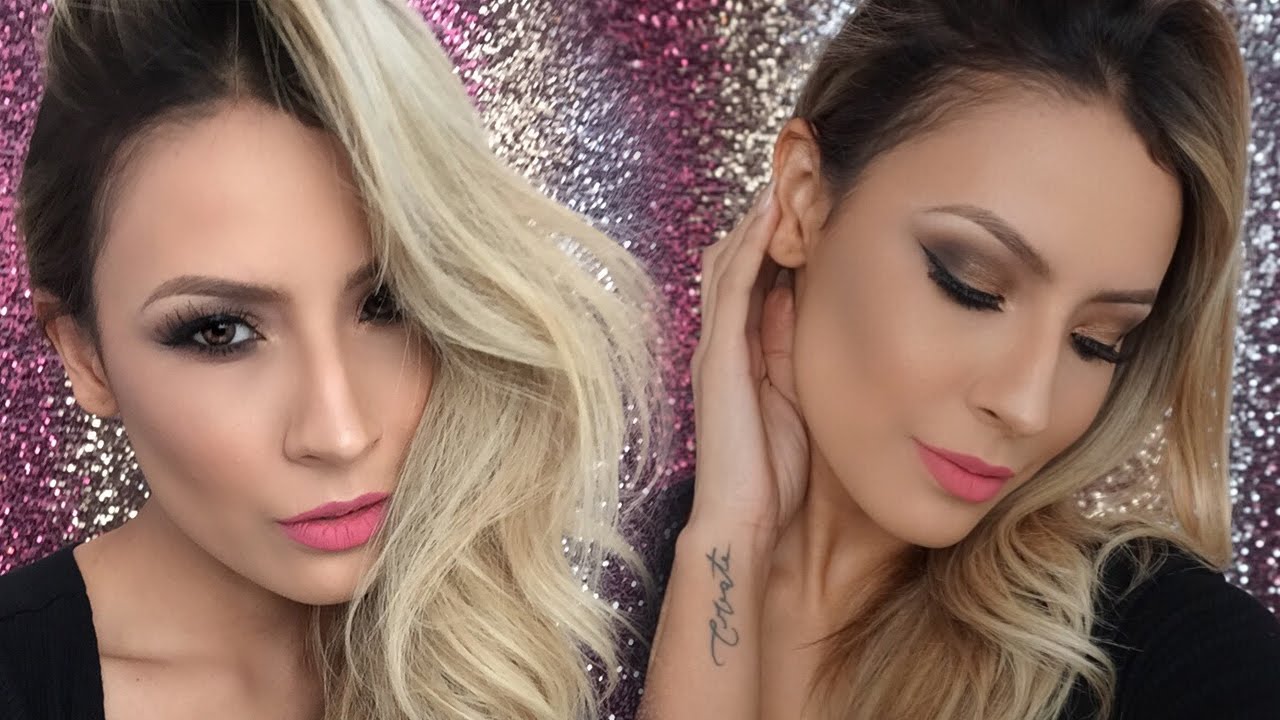 Date Night Makeup (Soft Gold smokey eye Pink lips) - Desi Perkins