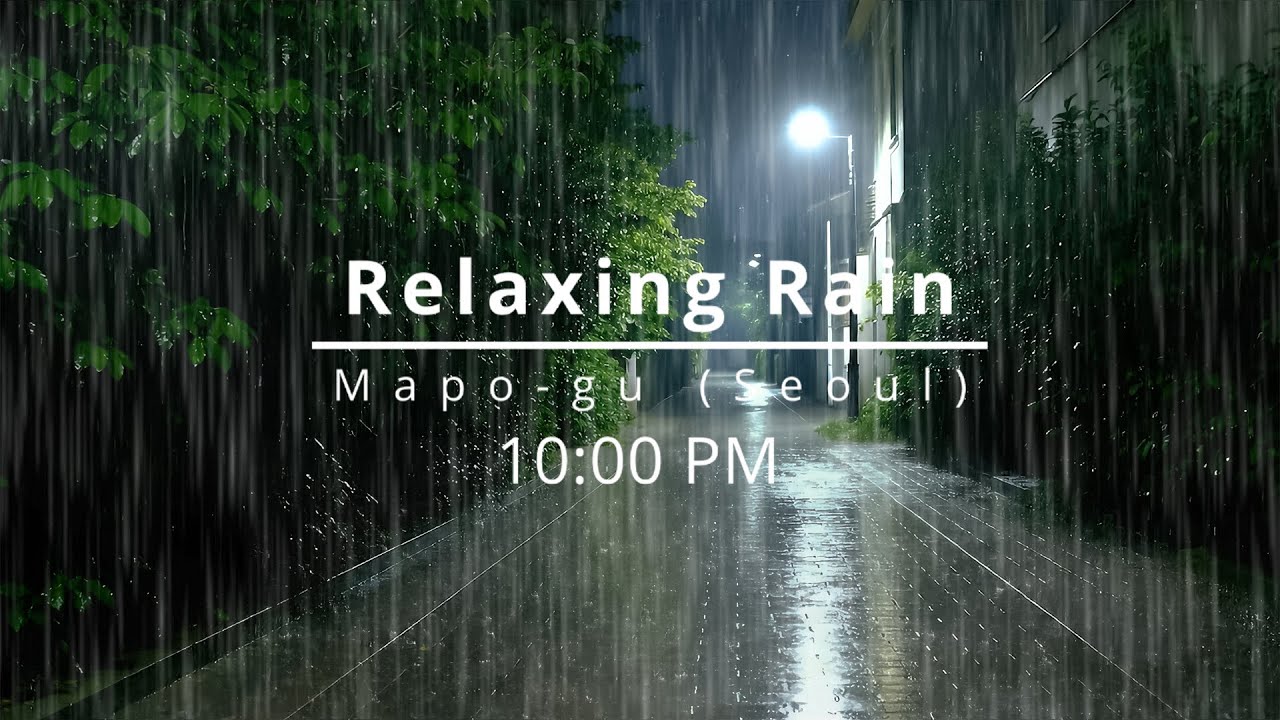 Peaceful Rain on a Night Street | Refreshing ASMR Rain for Calm Mind & Sleep Induction