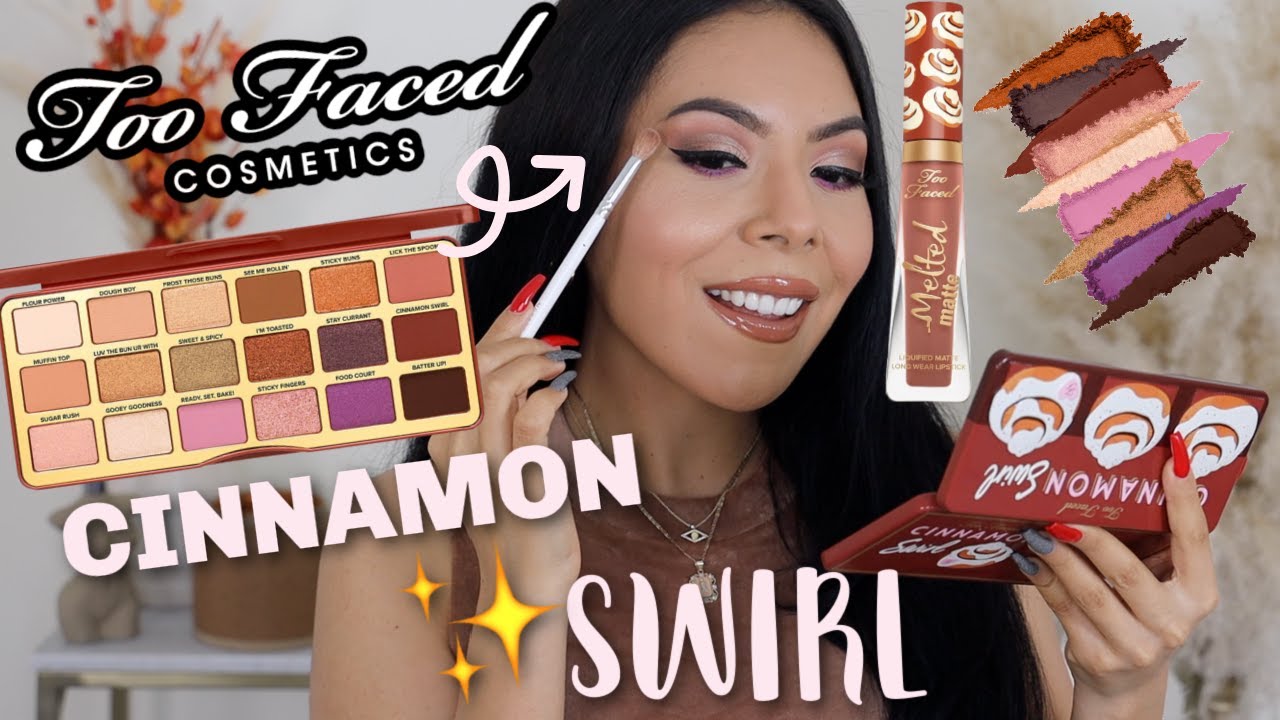 NEW🔥TOO FACED CINNAMON SWIRL PALETTE|| SWATCHES + TUTORIAL + REVIEW! IS IT WORTH IT?!?