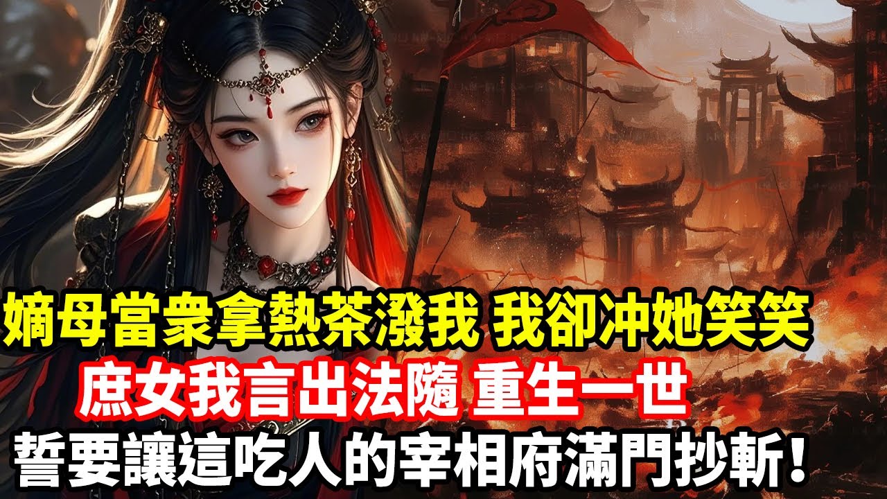 嫡母當衆拿熱茶潑我，我卻冲她笑笑，庶女我言出法隨，重生一世，誓要讓這吃人的宰相府滿門抄斬！
