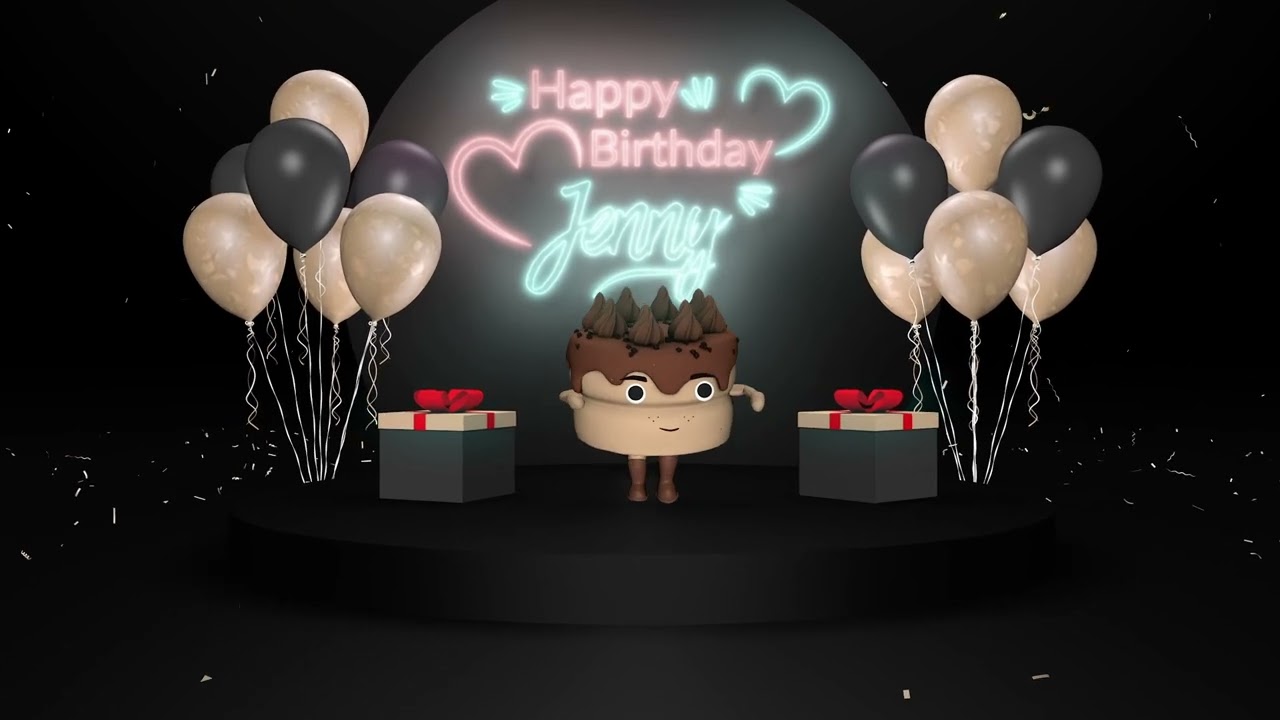 Happy Birthday Jenny Female Song | Neon Party | Custom Birthday Video