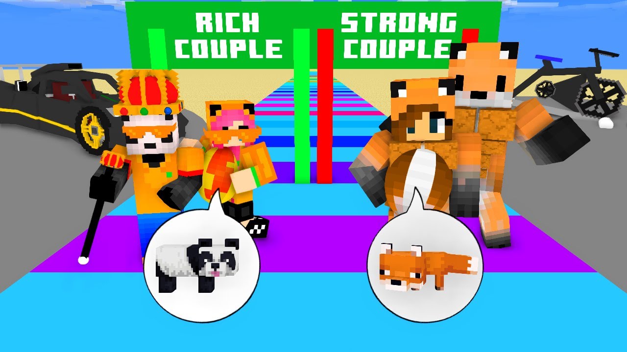 Monster School : Cute Girl Animal COUPLE RUN CHALLENGE - Minecraft Animation