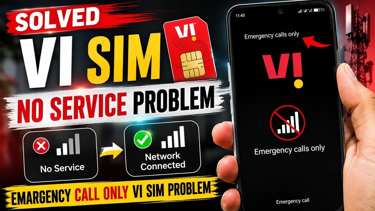 Solved Vi Sim No Service Problem | Emergency Call Only Vi Sim Problem | Vi Network Problem