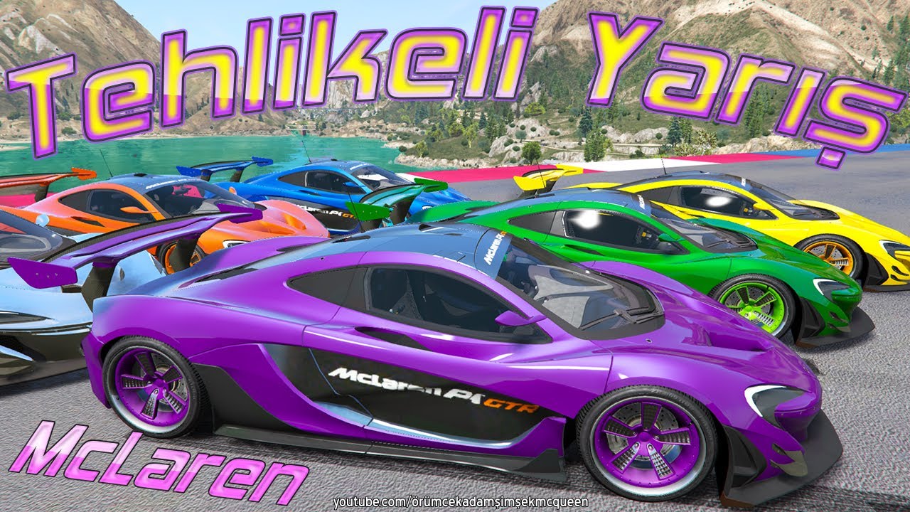 Tehlikeli Yarış McLaren Süper Arabalar ile Örümcek Adam ve Süper Kahramanlar Yarışıyor