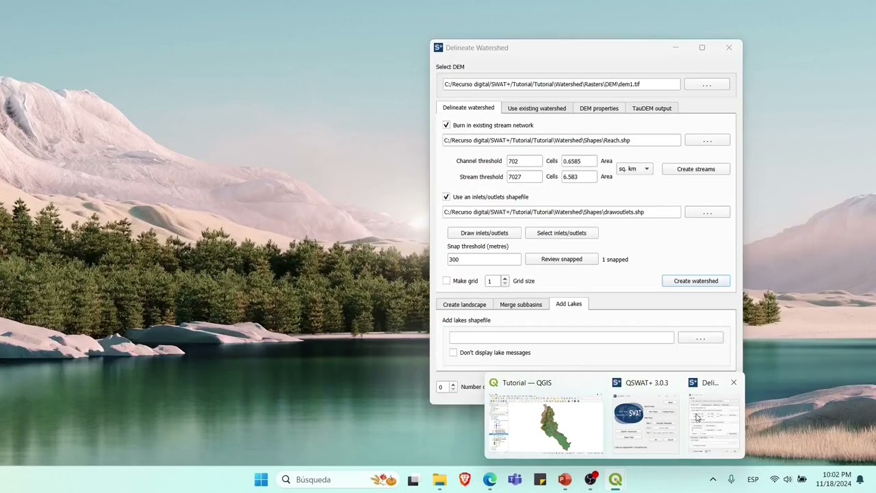 Recurso digital para desarrollar un modelo en SWAT+ (Soil and Water Assesment Tool). Configuración