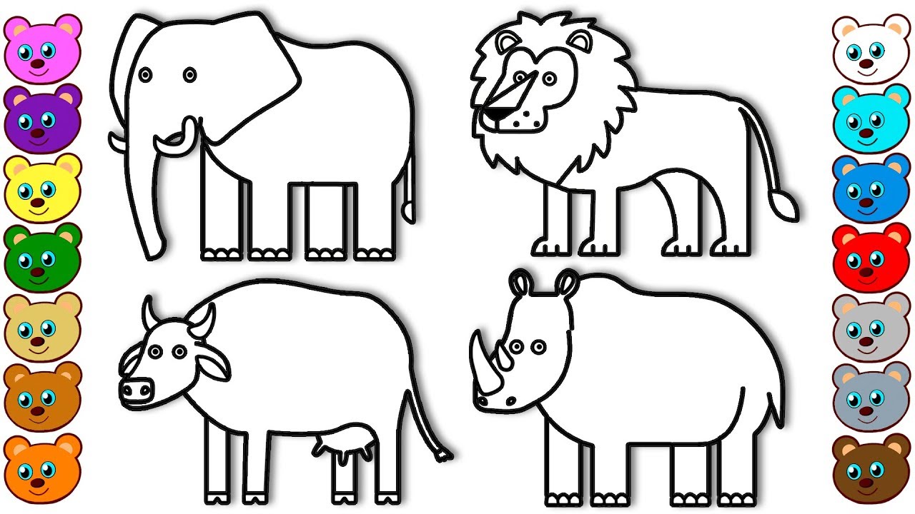 Coloring for Kids with Animals of India - Colouring Book for Children