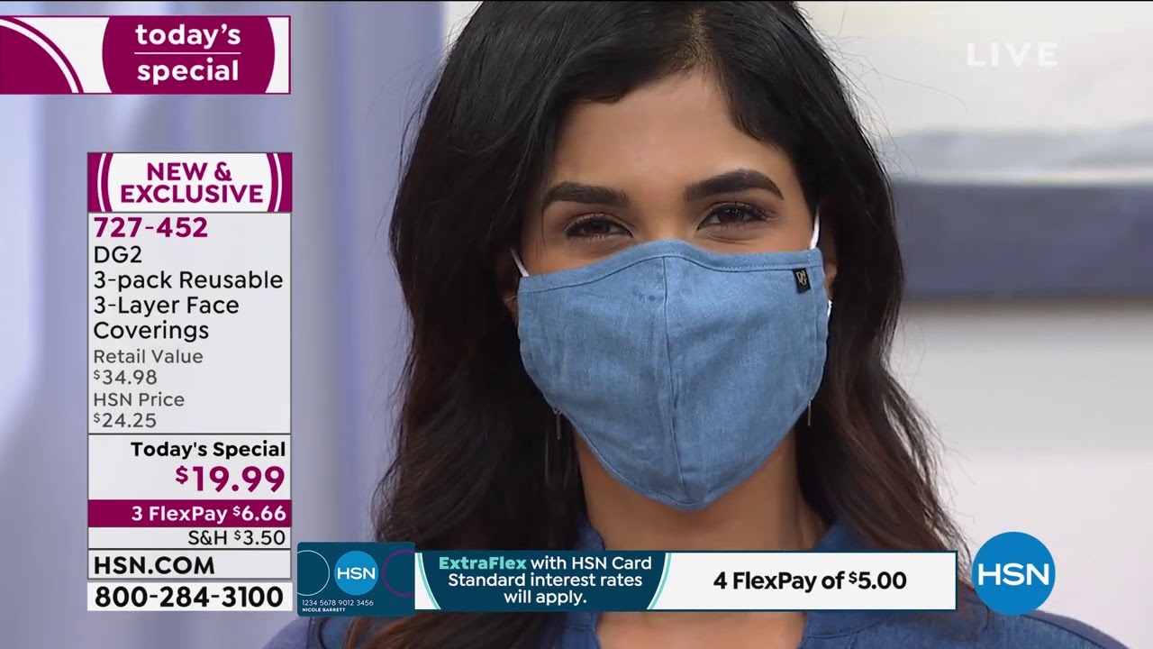 DG2 by Diane Gilman 3pack Reusable 3Layer Face Coverings